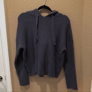 sea blue pull over with hood